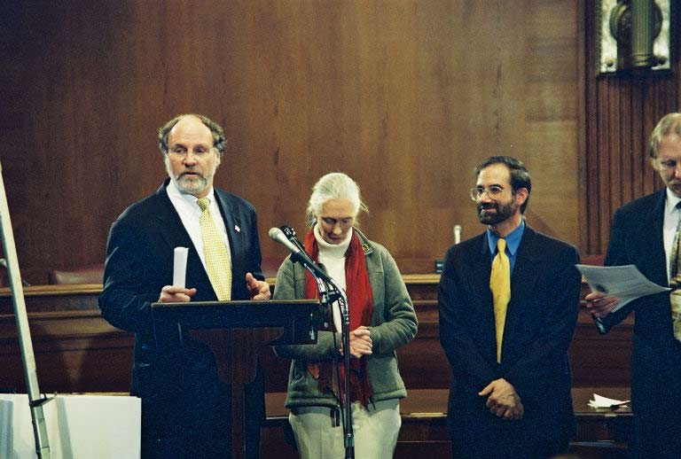 Sen. Corzine, Dr. Goodall, Carl Ross