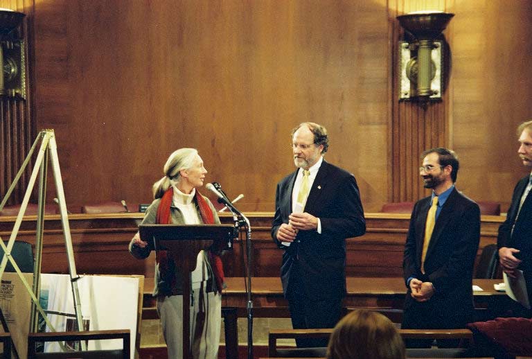 Dr. Goodall, Sen. Corzine, Carl Ross, Dennis Schvejda